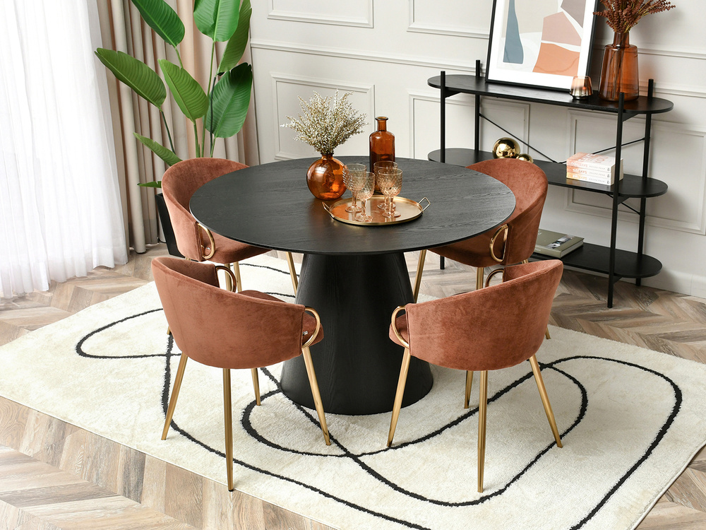 CLARA designerstol med ben i kobber og guld