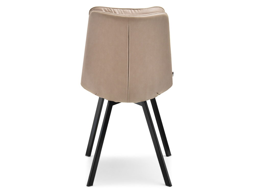 Beige økologisk læderstol med sorte ben PUNTI