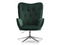 Velourlænestol grøn krom TRINI-ben