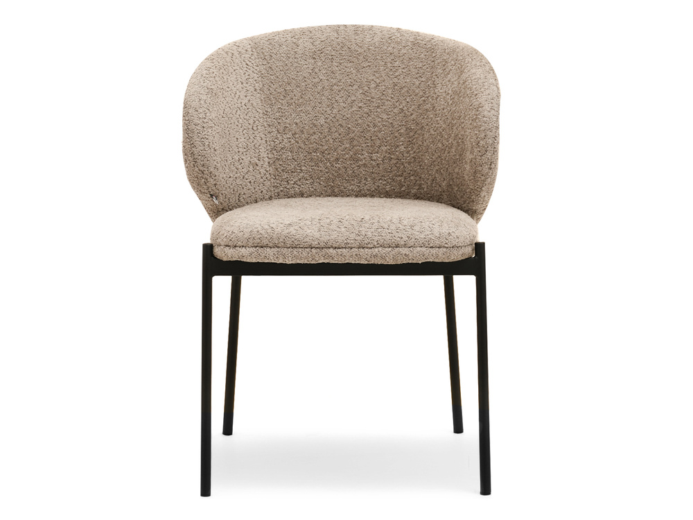 Polstret stol mørk beige/sorte ben MAREN