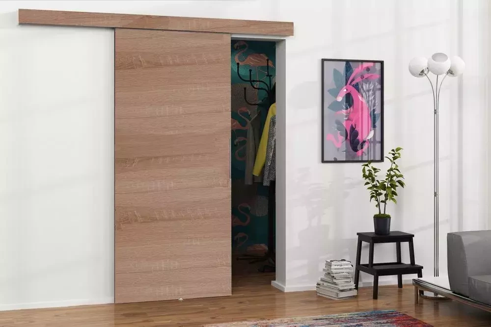 Skydedør Malibu 100 cm sonoma eg