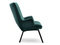 Velourlænestol med grønne, sorte ben LANZA