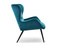 Lænestol i turkis velour med sorte ben KIKORI