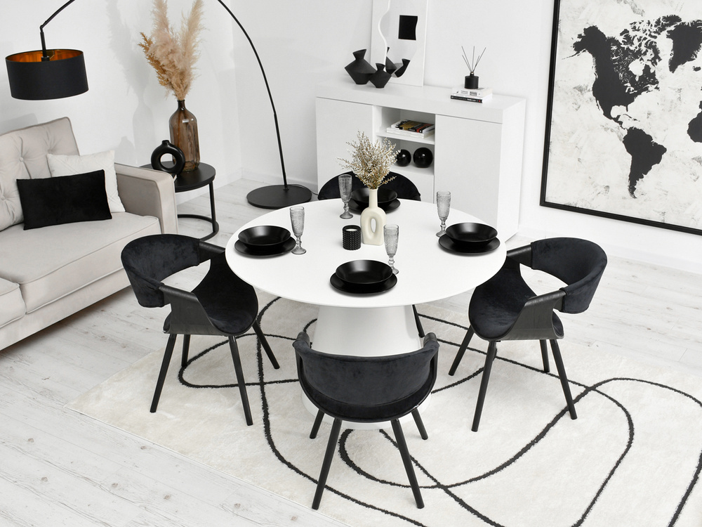 Designerstol sorte træben/sort BENT