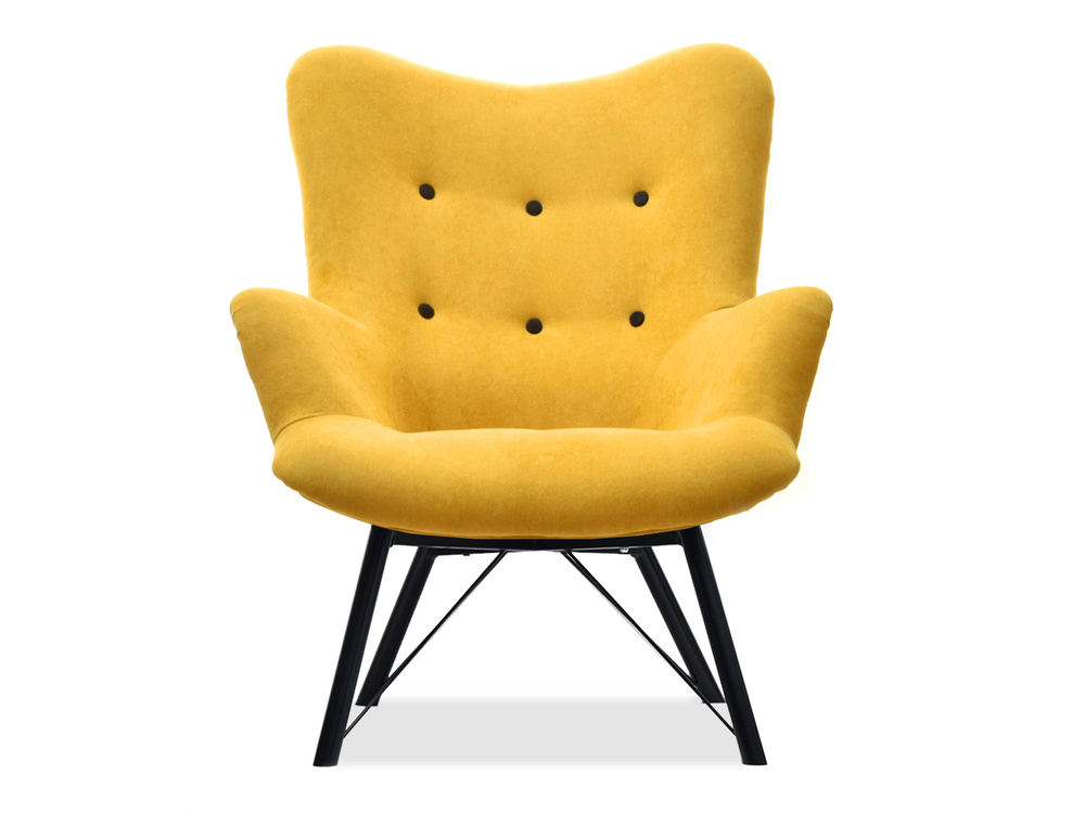 Lænestol med gule, sorte ben DALTON