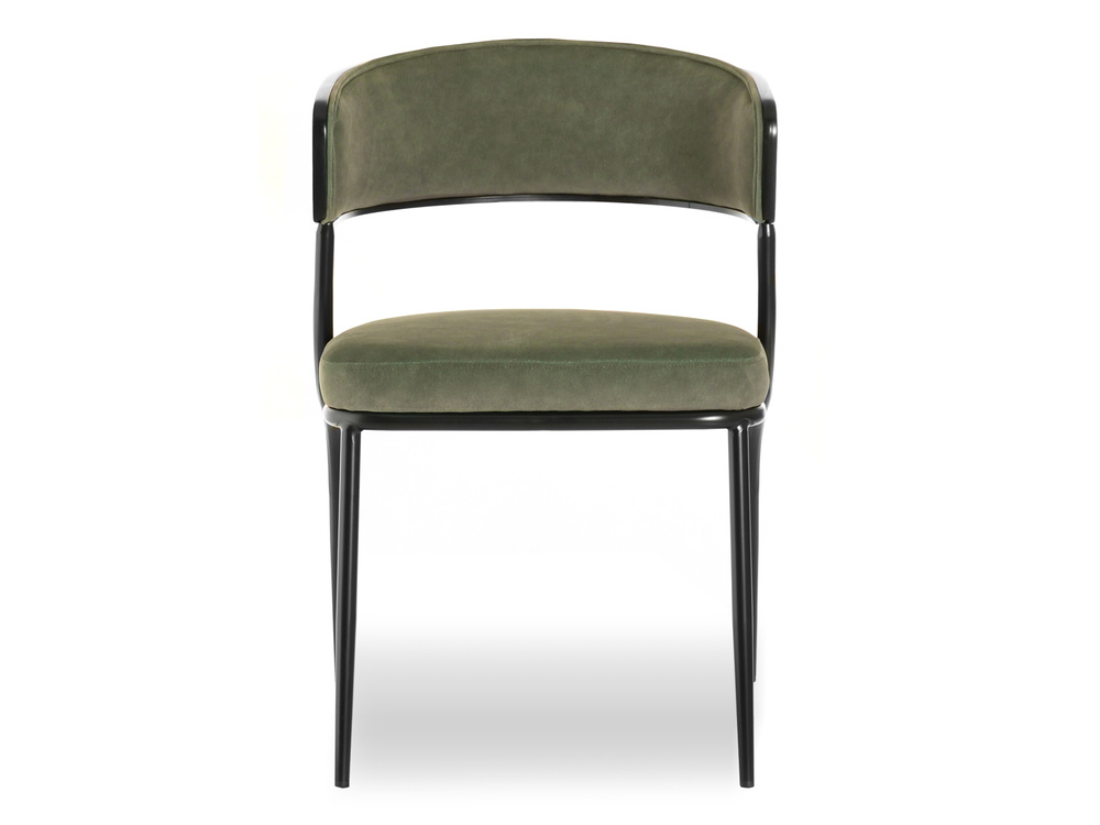 Sort/kakifarvet moderne stol med sorte ben MALIA