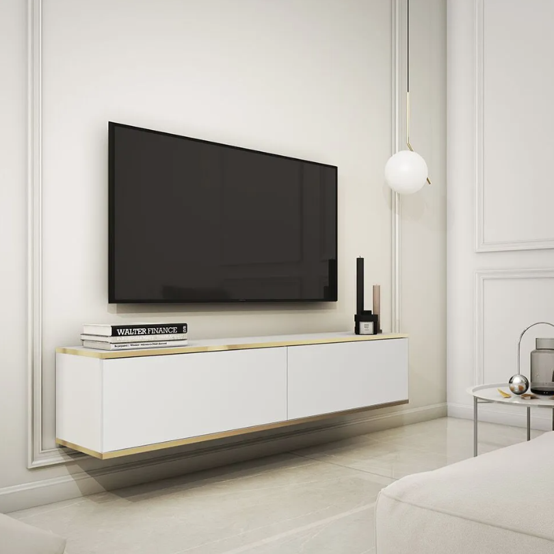 Hvid tv bænk 135 cm ORO