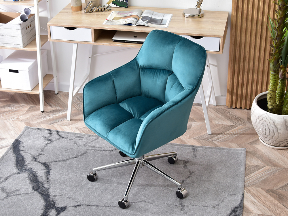 Turkis lænestol med kromben ISLA