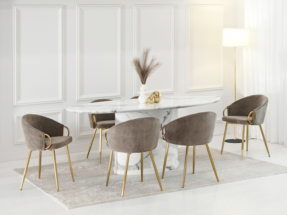 CLARA designerstol med ben i sandguld