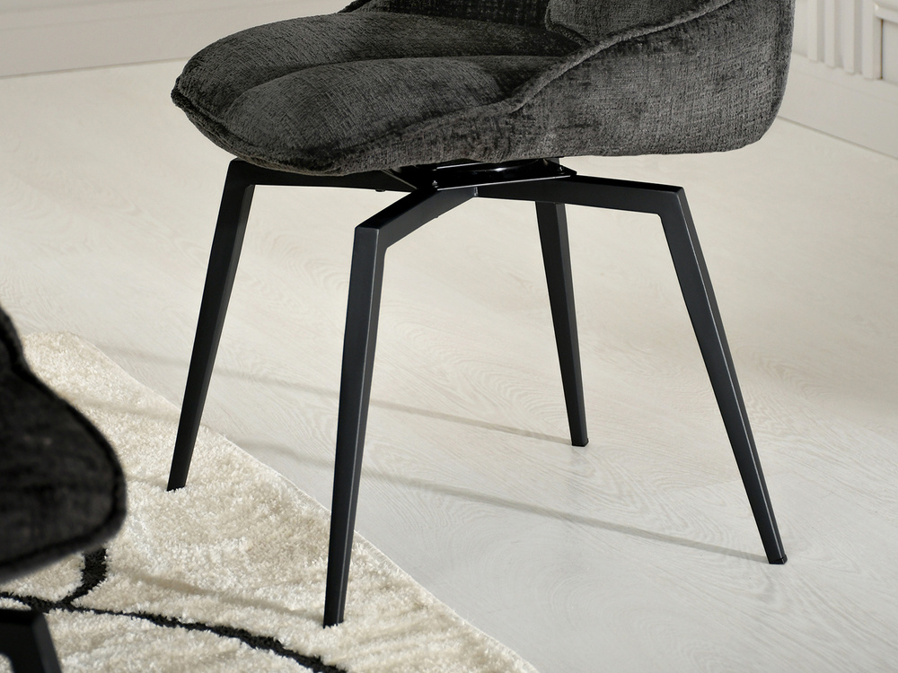 Polstret stol sort ben sort RACHEL