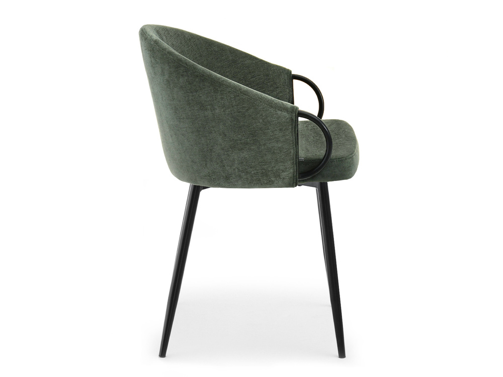 CLARA grøn stol med sorte ben