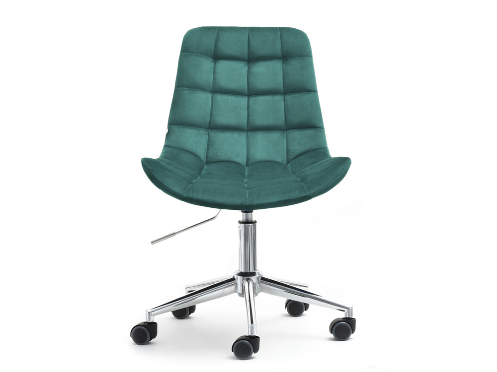 Grøn lænestol med kromben ELIOR