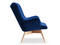 Velour-lænestol marineblå bøgeben FLORI