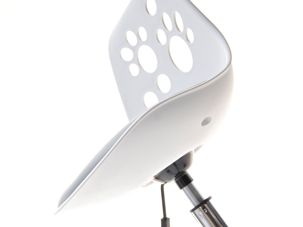 Kontorlænestol hvid/grå med kromben FOOT