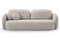 Grå sofa med afrundede kanter, sovefunktion, opbevaringsplads til sengetøj OLIMP