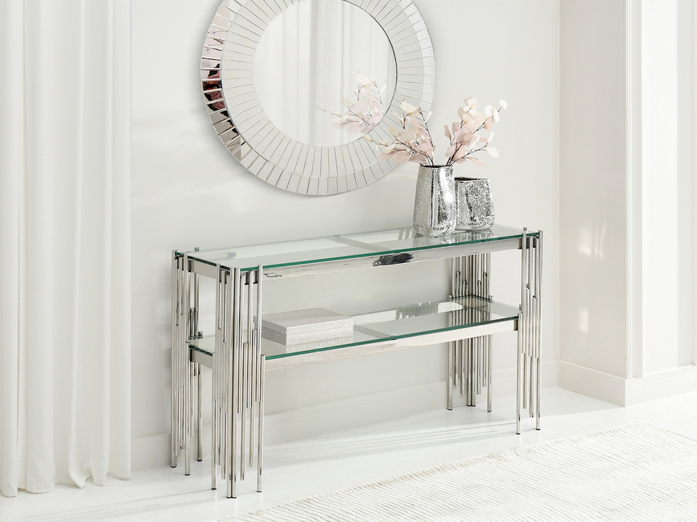 New York-konsol, glas, kromramme BARBADOS