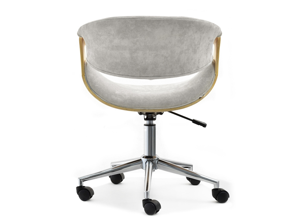 Kontorlænestol grå/natur eg krom ben RAPID