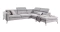 Velour hjørnesofa lysegrå højre Arezza