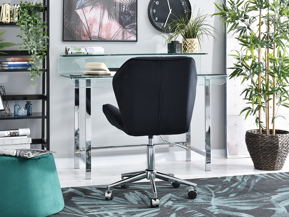 Velour-lænestol med sorte kromben VELO-MOVE