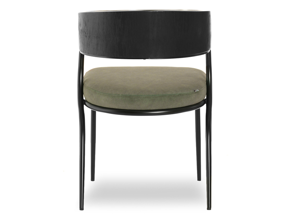 Sort/kakifarvet moderne stol med sorte ben MALIA