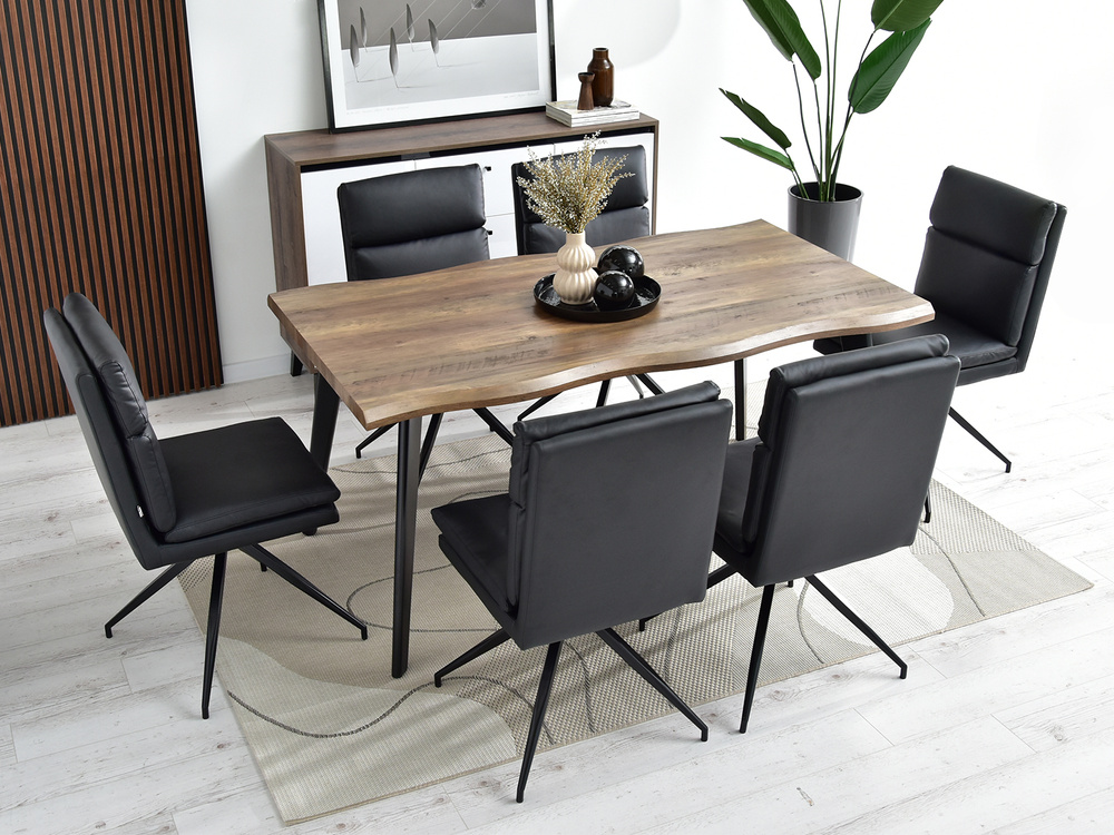 RALPH sort læderstol sorte ben