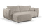 Beige hjørnesofa 257 cm med sovefunktion ALLORA