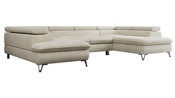 Stor hjørnesofa med sovefunktion beige PESCO