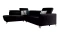 Velour hjørnesofa sort venstre Marozzo
