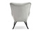 Velourlænestol lysegrå sorte ben LANZA