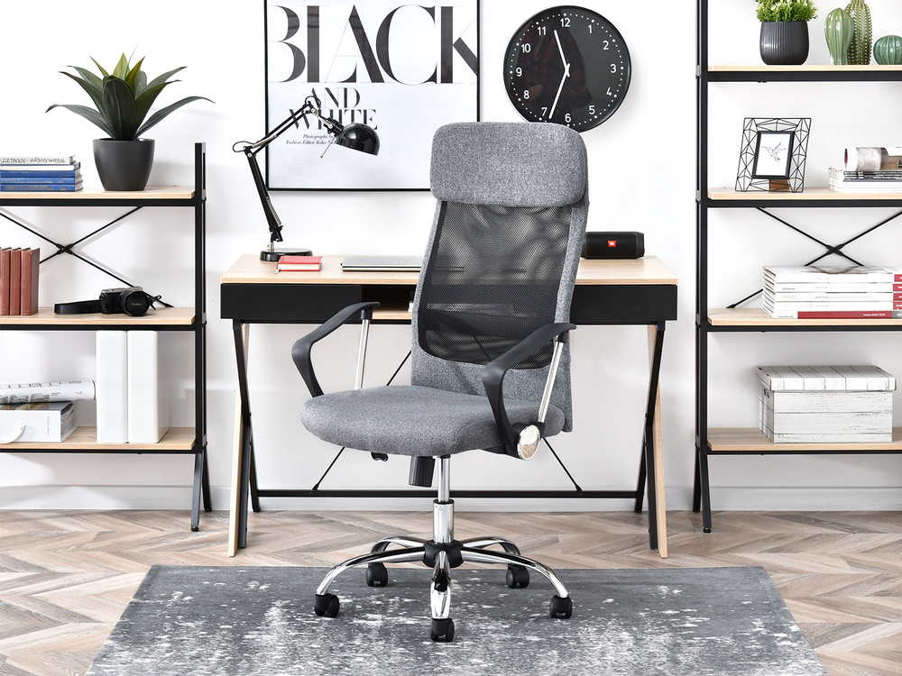 Kontorlænestol med grå kromben KOBE