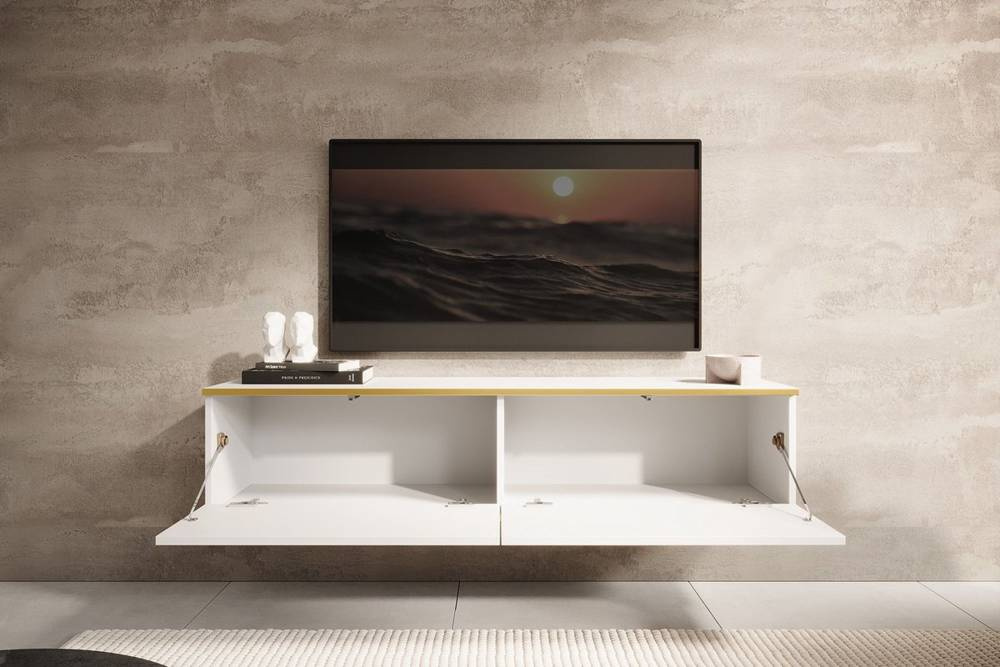 Hvid tv bænk 135 cm ORO