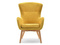 Velourlænestol med gule bøgeben LETA