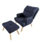 Lænestol Nemo marineblå med  fodstøtte
