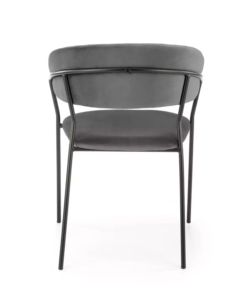 Grå velour stol K426