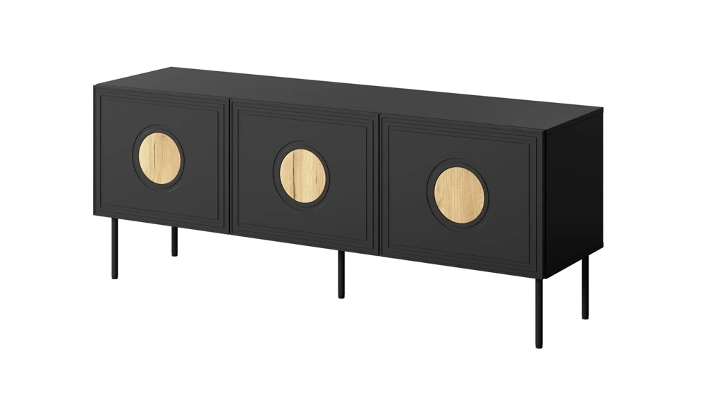 Sort TV bænk 3 døre PALAZZO