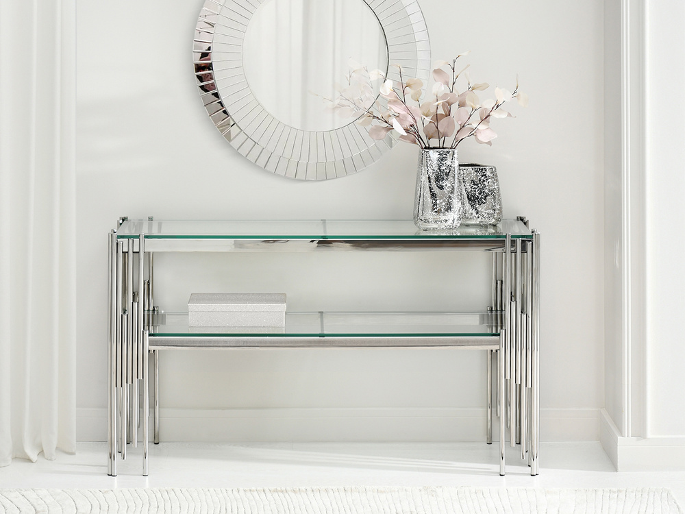 New York-konsol, glas, kromramme BARBADOS