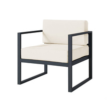 Lounge stol til have beige/ sort MONAKO