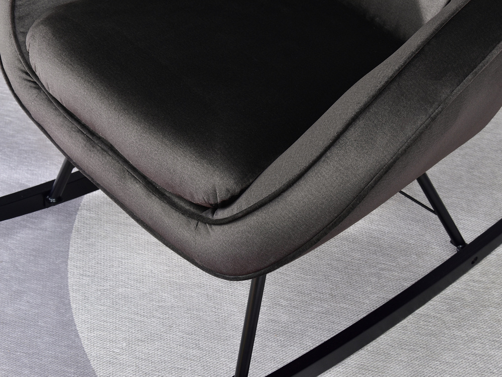 Velourlænestol sort sorte ben COCO