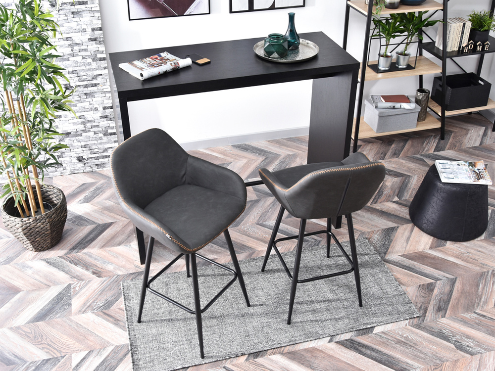 Graphite hocker sort ben økologisk læder GRAPHITE HOCKER