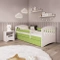 Børneseng med madras og skuffe 80x140 hvid/grøn CLASSIC