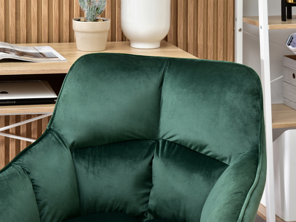 Grøn lænestol med kromben ISLA