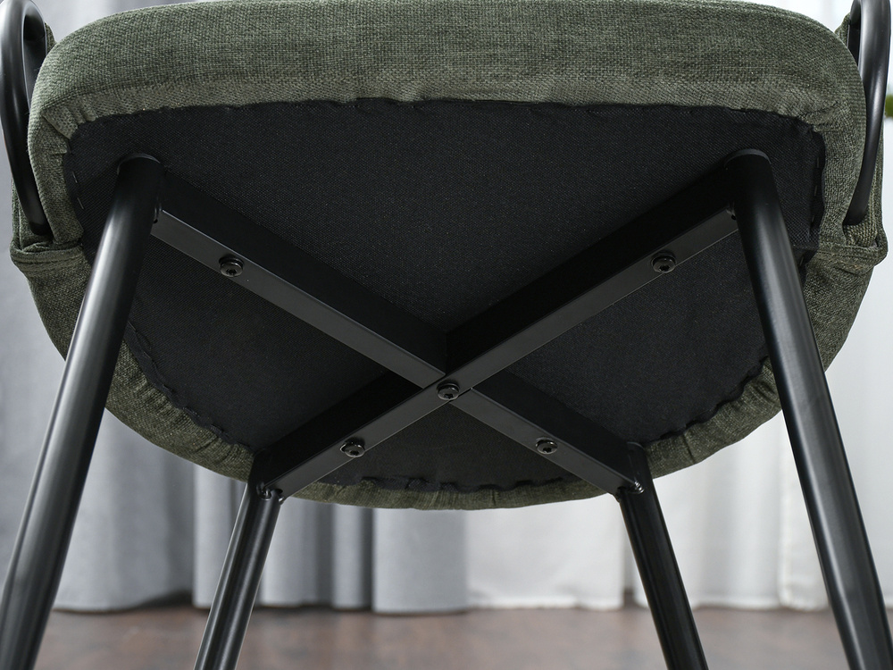 CLARA grøn stol med sorte ben