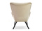 Velourlænestol beige sorte ben LANZA