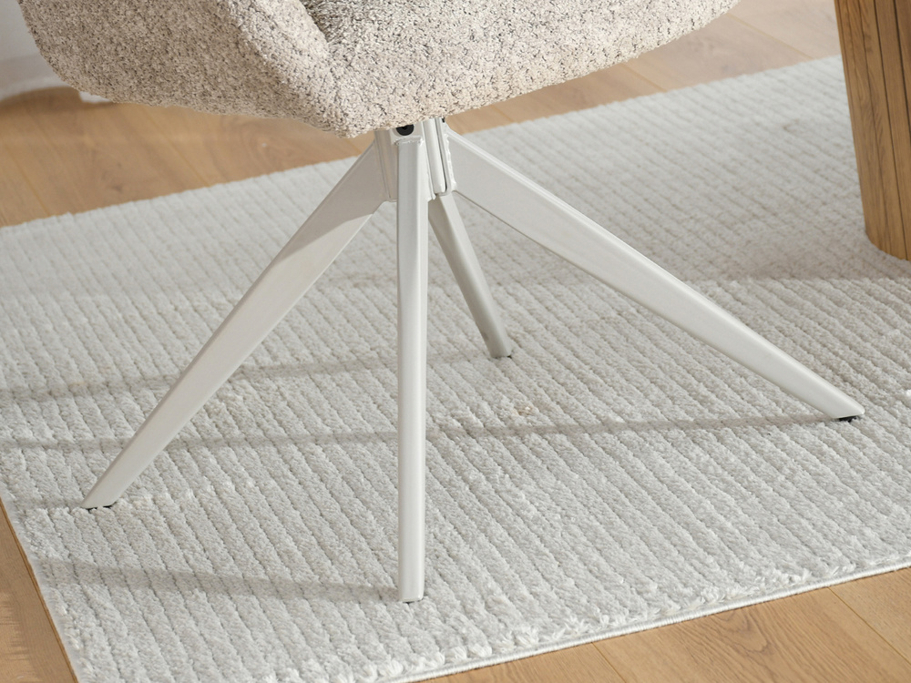 Beige drejestol med armlæn og grå ben MILET