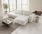 Creme hjørnesofa med sovefunktion højre SOLETTO