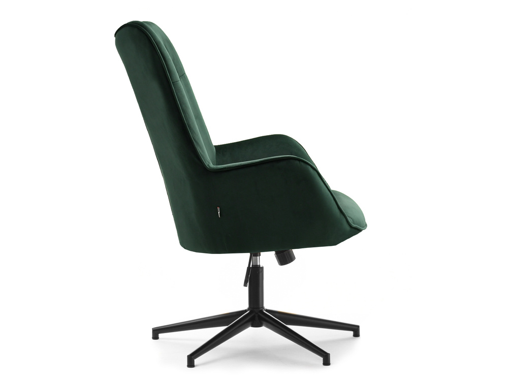 Velourlænestol med grønne, sorte ben TRINI