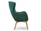 Velourlænestol med grønne bøgeben LETA