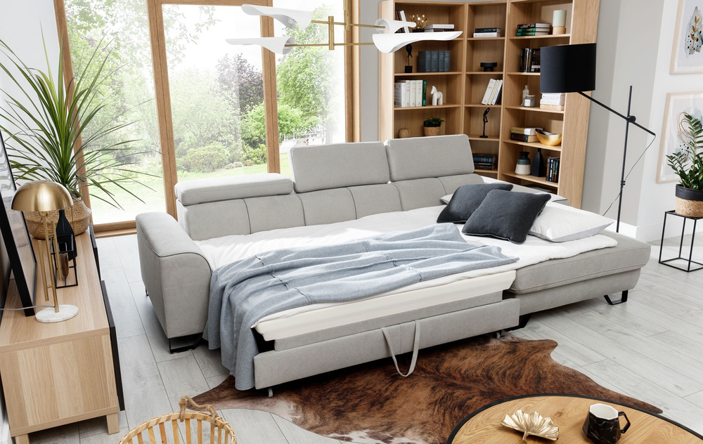 Hjørnesofa med beholder sort ASTI MINI