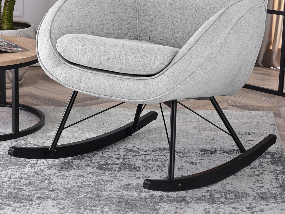 Moderne lænestol med grå, sorte ben COCO