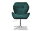Velourlænestol med grønt kromben VELO-STATIC